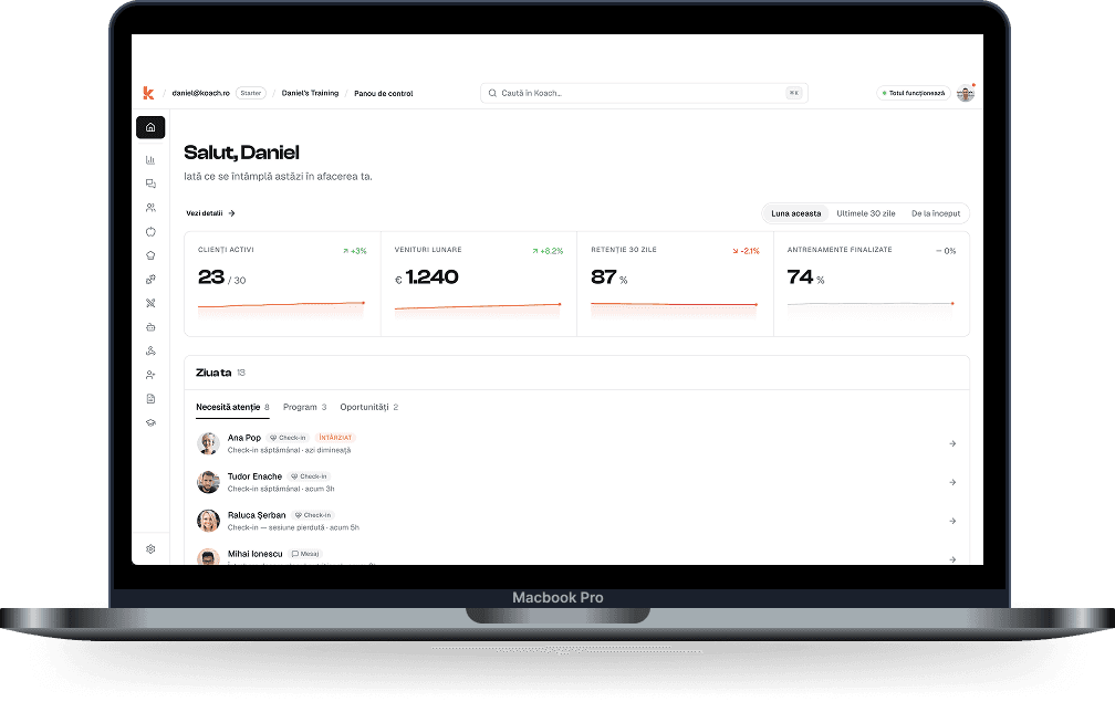 Koach dashboard